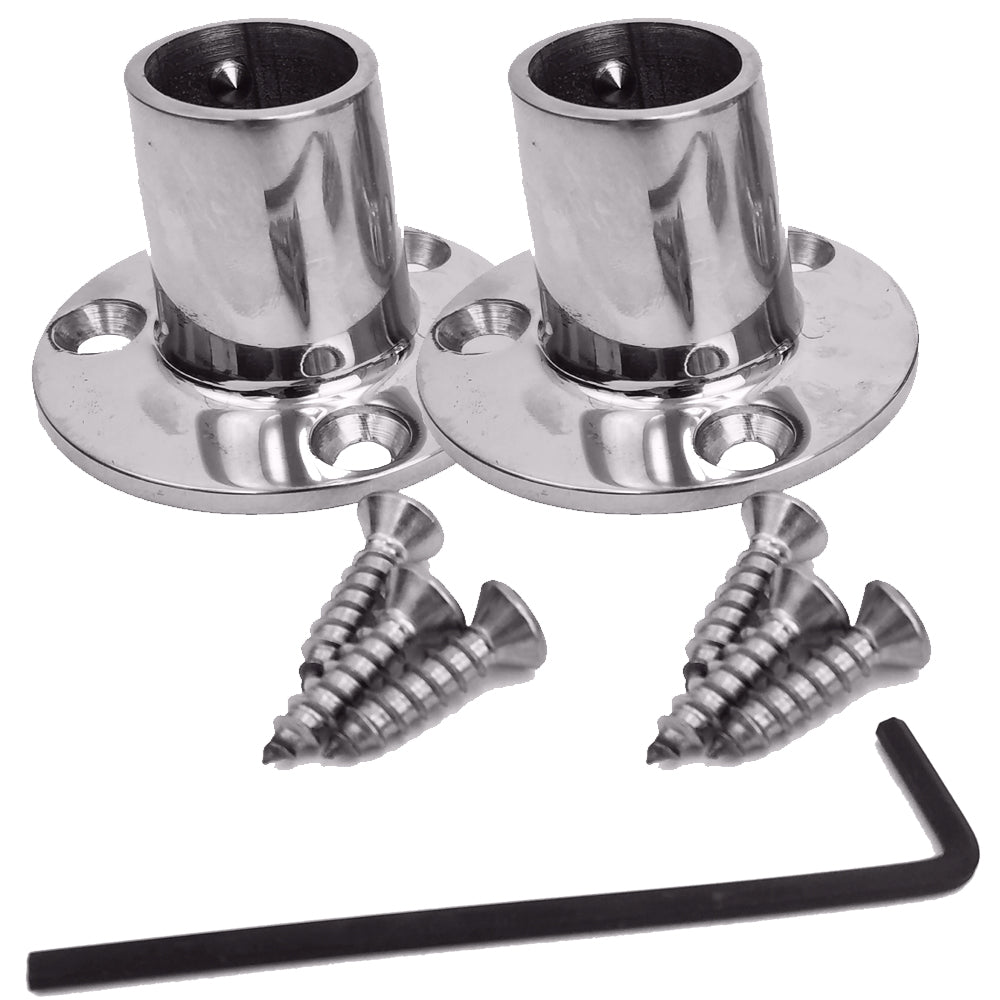 NavPod Feet Pair Kit Stainless Steel Feet for 1 Diameter Tubing (Circular Base) [SS100-CIR-KIT] Boat Outfitting Boat Outfitting | Display Mounts Brand_NavPod
