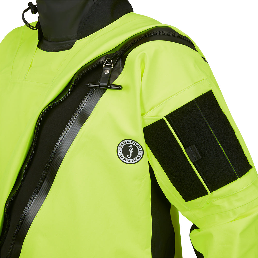 Mustang Sentinel Series Water Rescue Dry Suit - Fluorescent Yellow Green-Black - Large 1 Long [MSD62403-251-L1L-101] Brand_Mustang Survival Marine Safety Marine Safety | Immersion/Dry/Work Suits