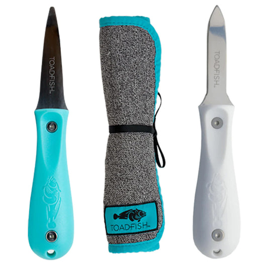 Toadfish Shuckers Bundle - Put Em Back Oyster Knife, Professional Oyster Knife Cut-Proof Shucking Cloth [1014] Boat Outfitting Boat Outfitting | Deck / Galley Brand_Toadfish Restricted From 3rd Party Platforms